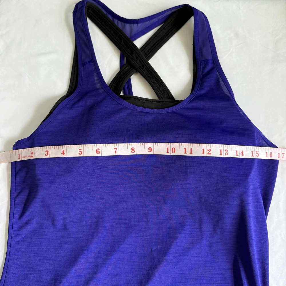 Athleta Workout Tank Top‎ Crisscross Straps Built-In Bra Purple Small - Picture 9 of 10
